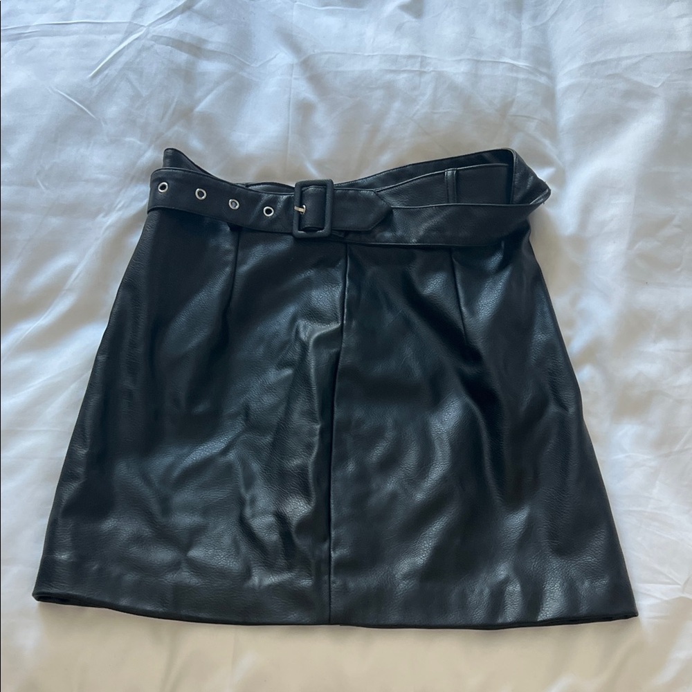 Black Faux Leather mini skirt